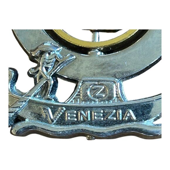 Italian Silver & Gold Tone Italia Venezia Spinner Flip Italy Souvenir Keychain - Picture 4 of 9